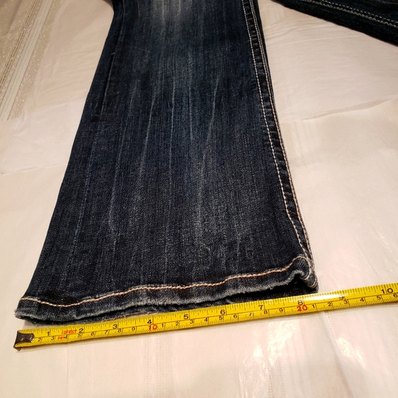 Grace In LA NEW Embellished Jewel Stud Bead Mesh Slim Bootcut Jeans Denim Womens - Picture 6 of 16